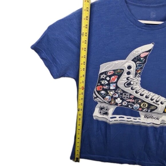 Reebok NHL Skate Logos T-Shirt Blue Men’s Tee Hockey Fan Apparel Size M - Picture 6 of 7